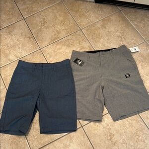 Men's Gray and Blue Shorts